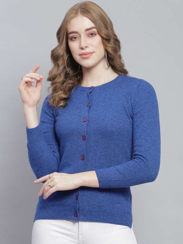 Monte Carlo Blue Solid Round Neck Sweater Buy Monte Carlo Blue Solid Round Neck Sweater online in India