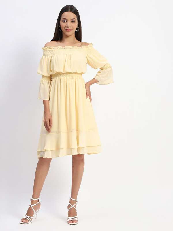 Yellow Women Dresses Madame Buy Yellow Women Dresses Madame online in India