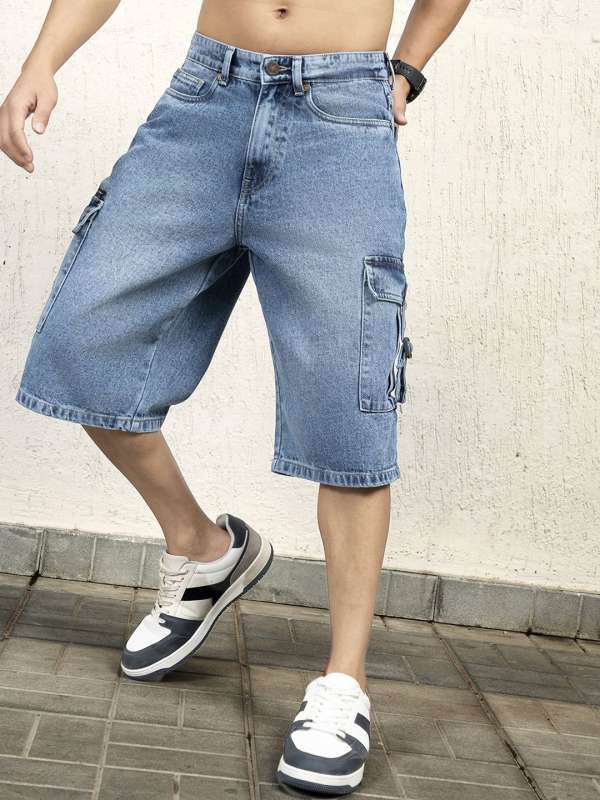 High waisted denim shorts online india clearance