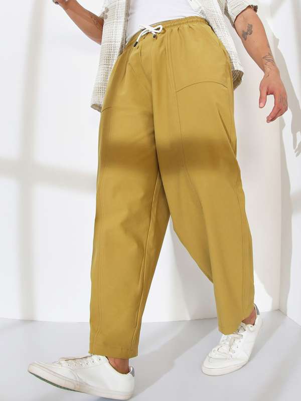 Mustard Yellow Trousers Buy Mustard Yellow Trousers online in India