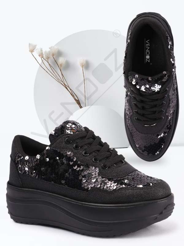 Women Black Shoe Laces Casual Shoes Buy Women Black Shoe Laces Casual Shoes online in India