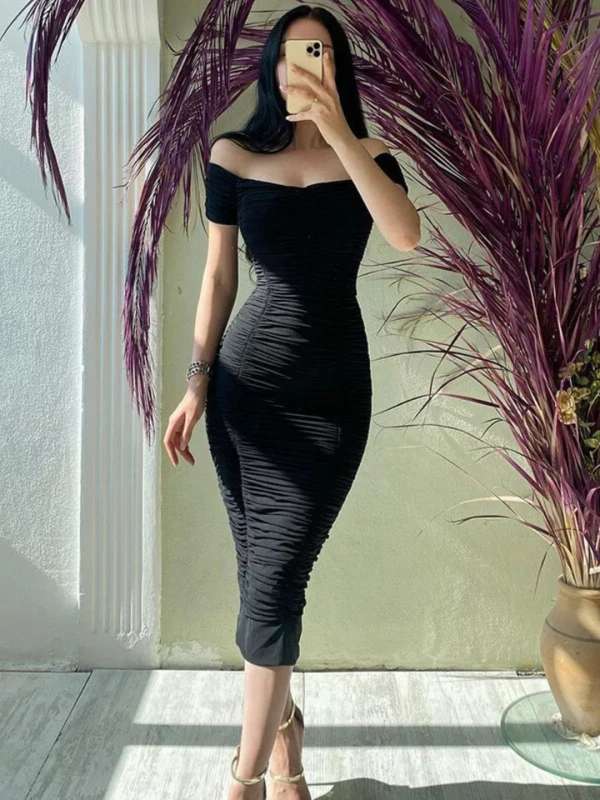 Black Women Dresses Off Shoulder Buy Black Women Dresses Off Shoulder online in India