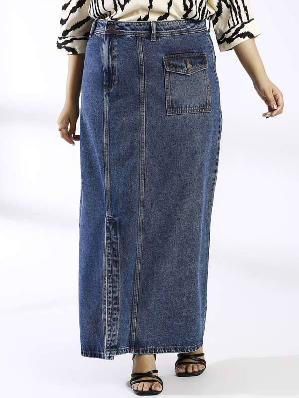 Denim skirts online myntra hotsell