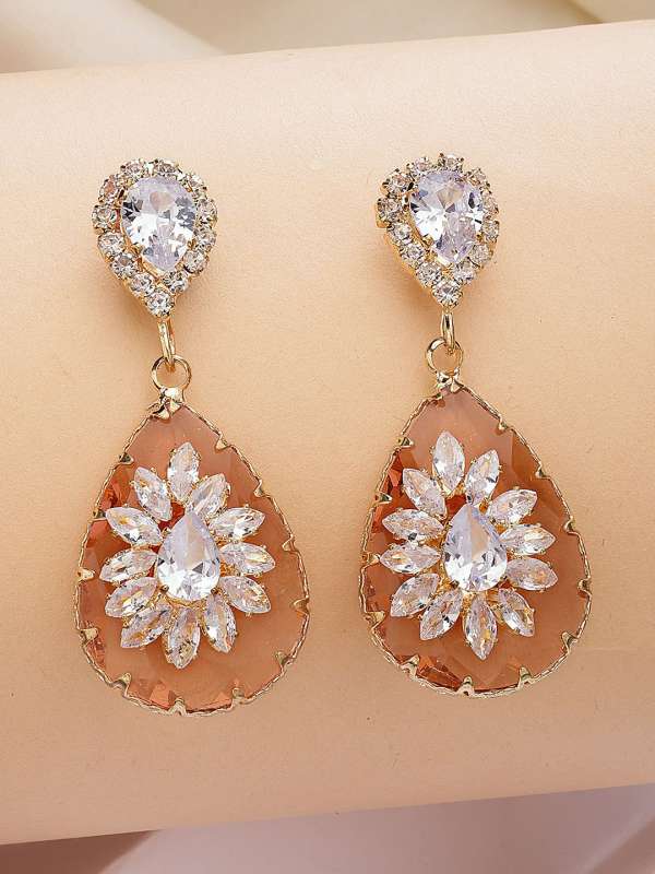 Earrings peach colour sale