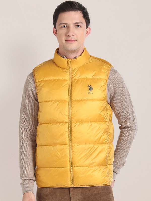 Yellow sleeveless jacket best sale