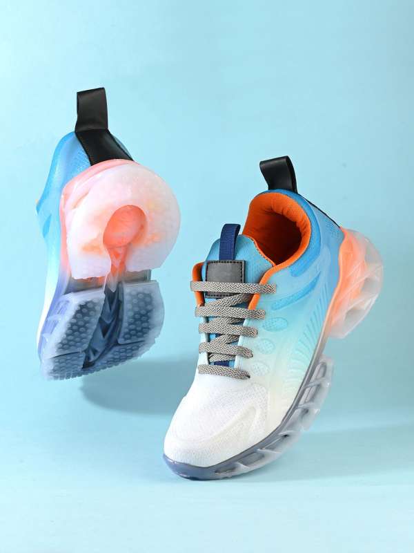 Orange and blue sneakers mens hotsell