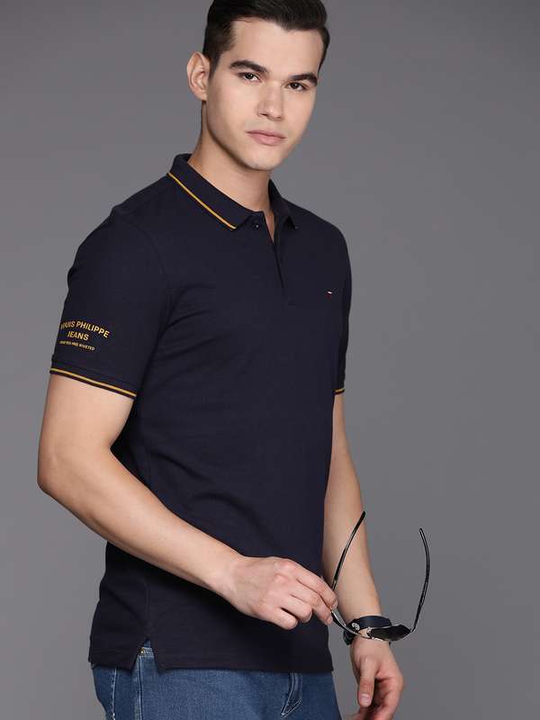 Octave Blue Striped Polo T Shirt 4691647.htm - Buy Octave Blue Striped Polo  T Shirt 4691647.htm online in India