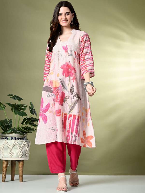 Anahi Off White Printed A Line Kurtas Buy Anahi Off White Printed A Line Kurtas online in India