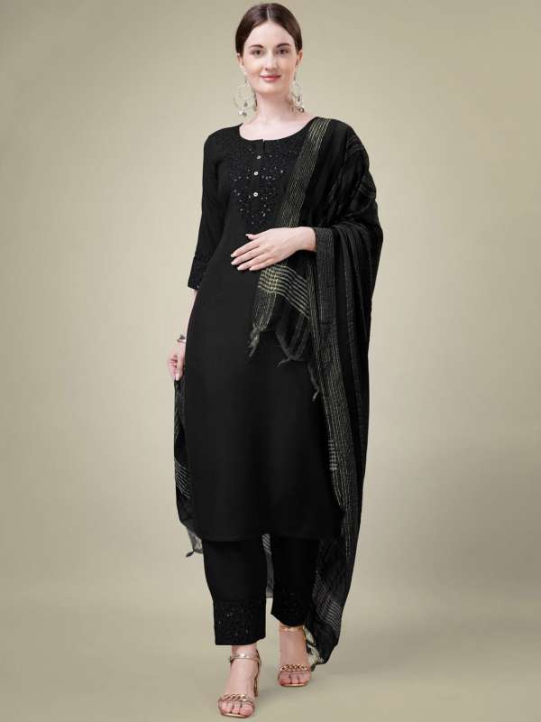 Black kurti online myntra hot sale