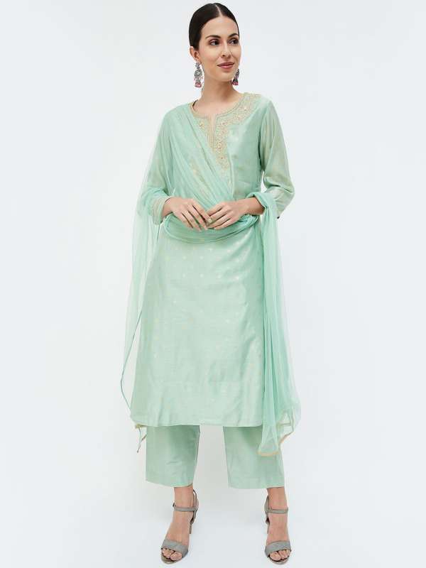 Melange By Lifestyle Green Kurtas Set Buy Melange By Lifestyle Green Kurtas Set online in India