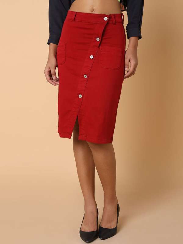 Knee length skirts online india clearance