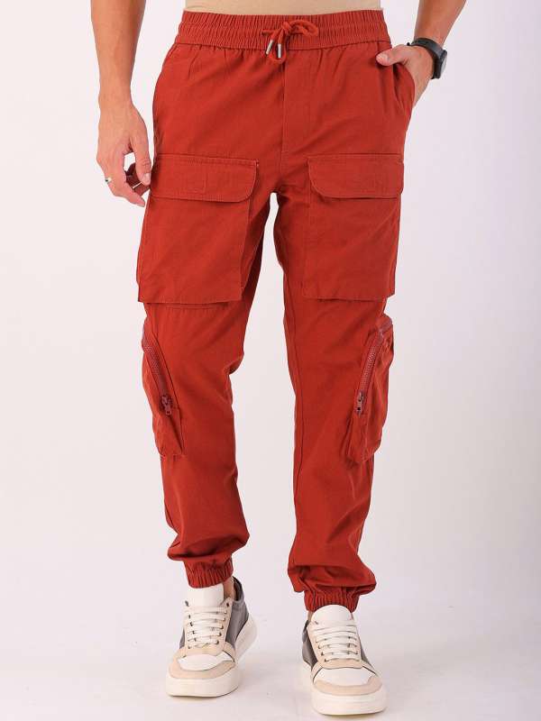 Orange cargo trousers top