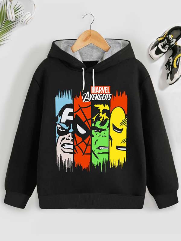 Buy YK Marvel Boys Printed Hooded Sweatshirt Sweatshirts for Boys 30375206 Myntra
