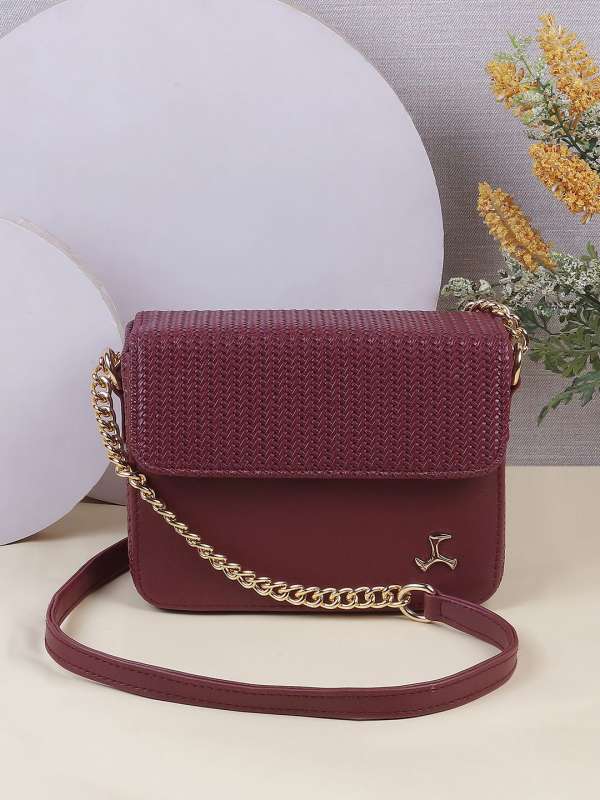 Burgundy sling bag online