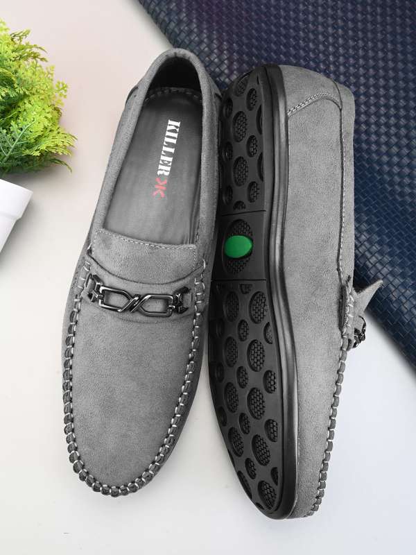 Grey mens loafers deals
