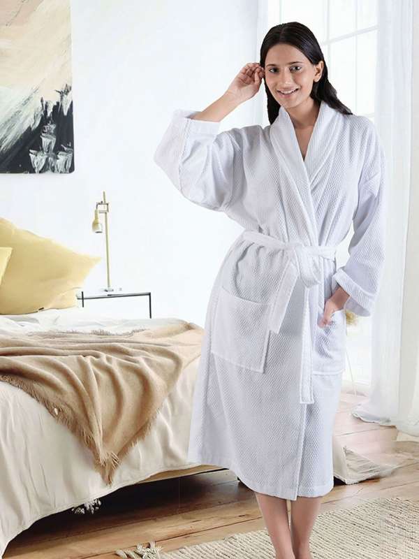 Buy MYTRIDENT Unisex White 240 GSM Pure Cotton Bath Robe Bath Robe for Unisex 30444162 Myntra