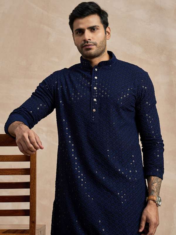 Myntra navy blue kurta outlet