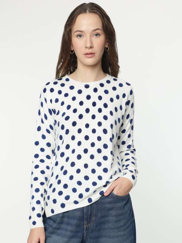 Polka dot sweater women's sales