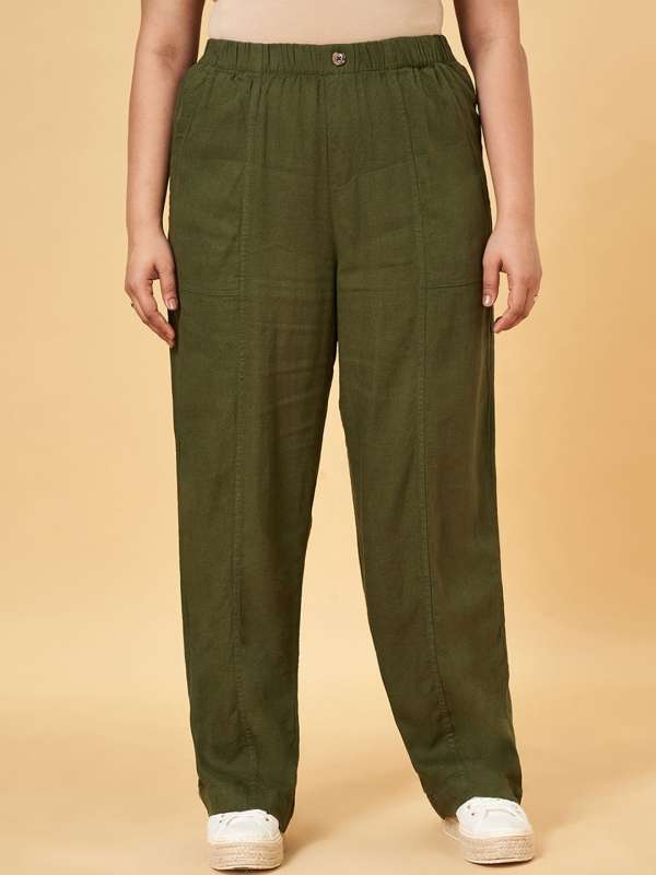 Shop for Plus Size Pants Trousers Online in india Myntra