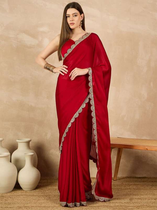 Myntra red saree store