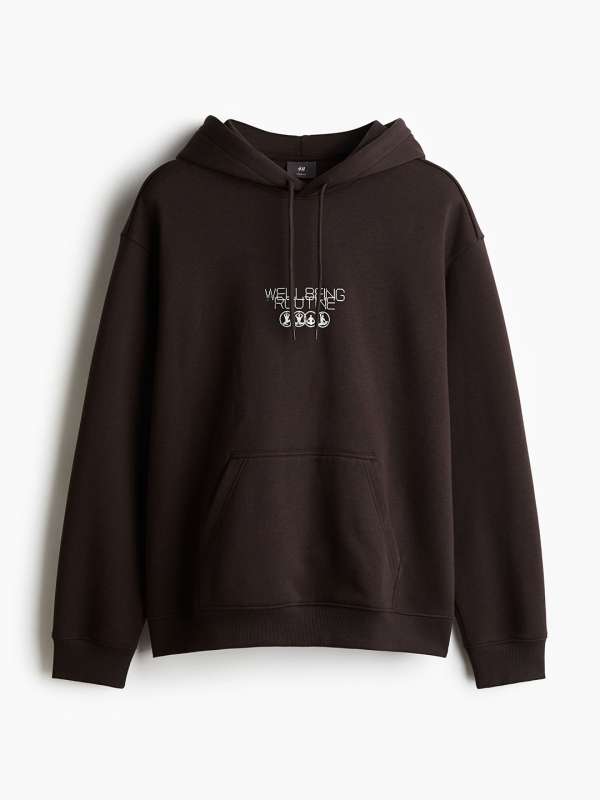 Buy H M Men Printed Loose Fit Hoodie Sweatshirts for Men 31640365 Myntra
