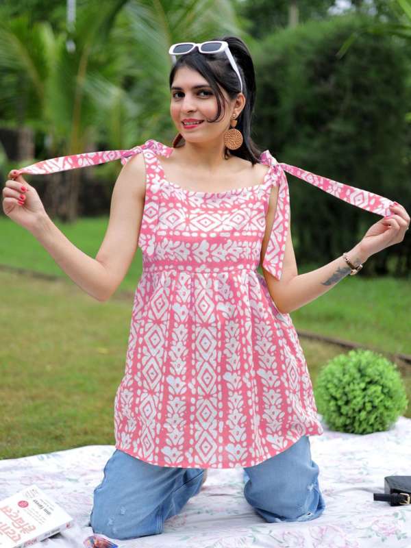 Shoulder strap kurtis online on sale
