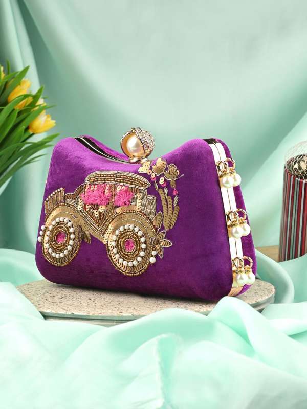 Purple clutch bag on sale