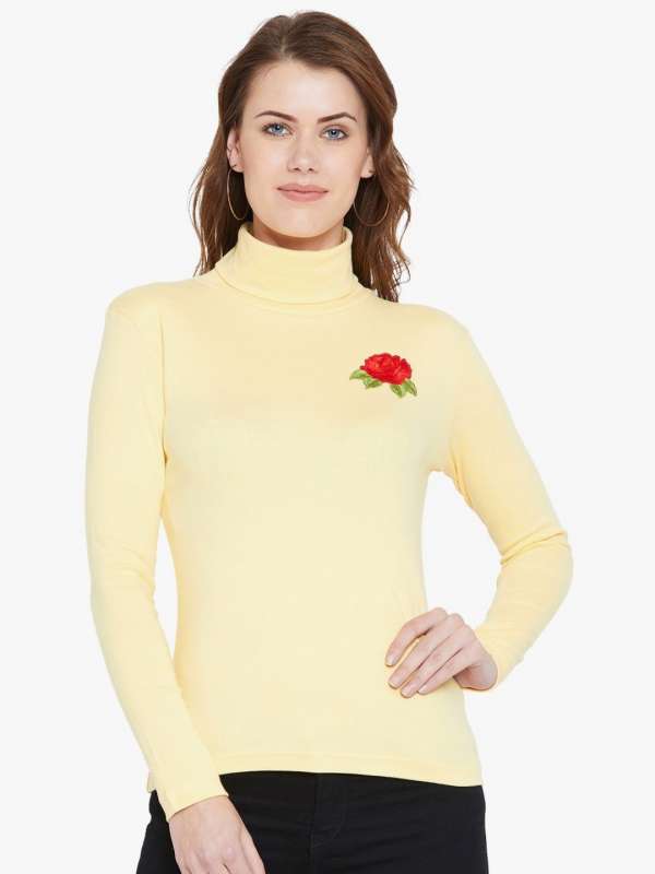 High neck t shirt for womens india deals