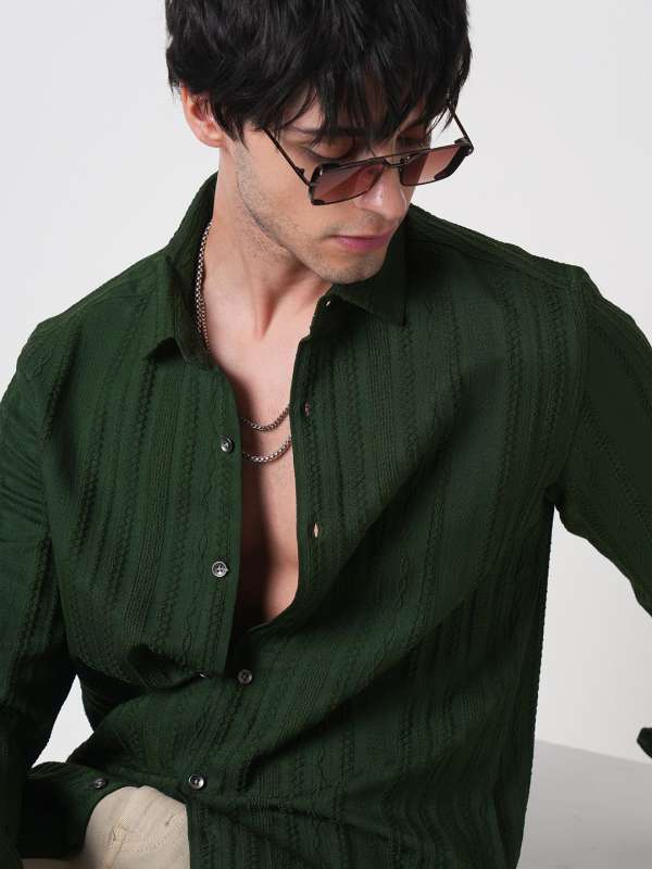 Solid green shirt cheap