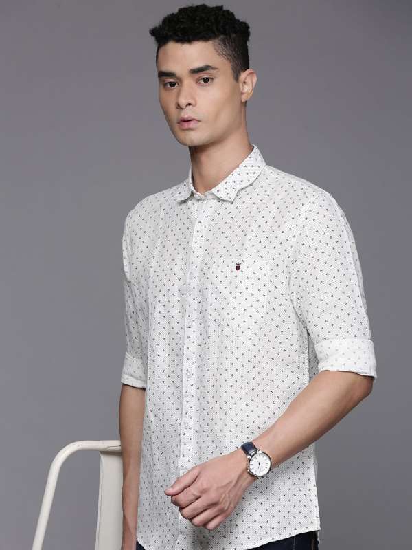 Louis philippe white linen shirts deals