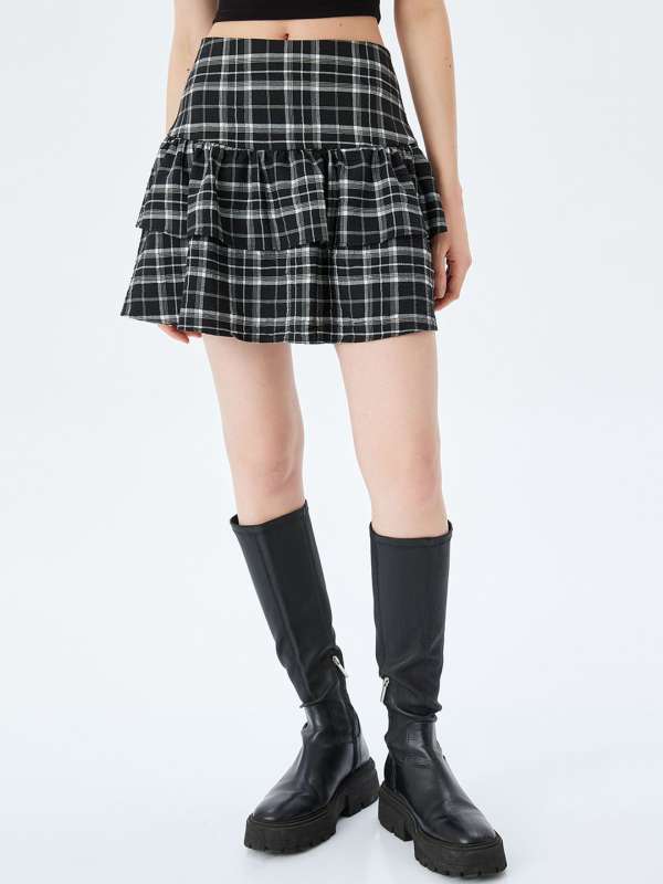 Plaid skirt online india cheap