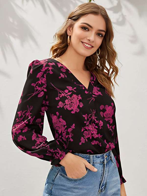 Womens frilly tops top