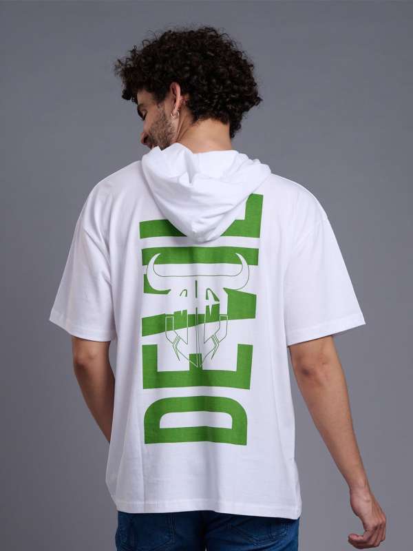 White t shirt with hood sale