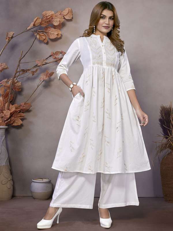White Women Anarkali Buy White Women Anarkali online in India