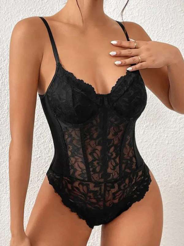 Lace corset bodysuit discount
