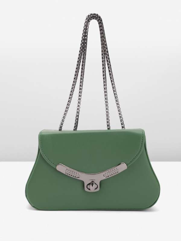 Caprese green solid shoulder bag clearance