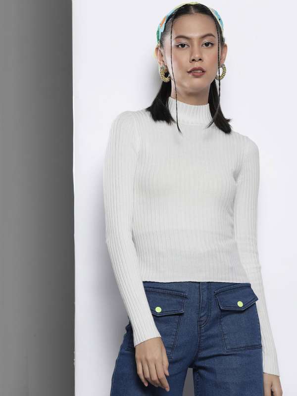 Womens white turtleneck sweater store