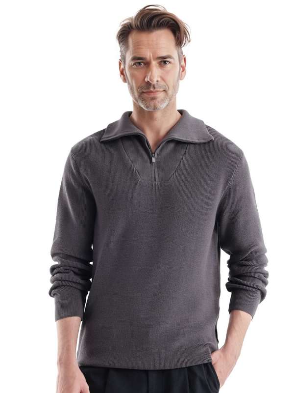 Men's big collar sweaters cheap