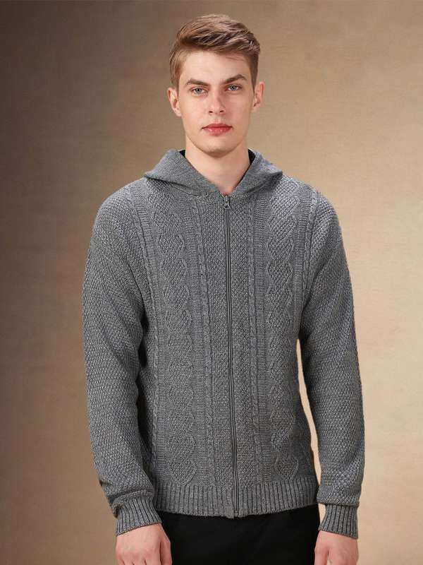 Mens knitted hooded cardigan online