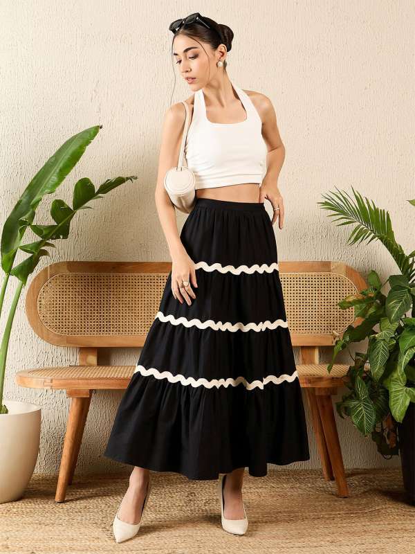Tiered skirt online india on sale