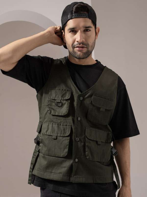 Sleeveless cargo jacket hot sale