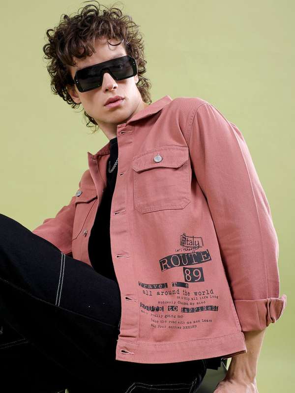 大人気新作 Buy - Men Jacket Denim Pink Pink in online Men Jacket Denim Clothing
