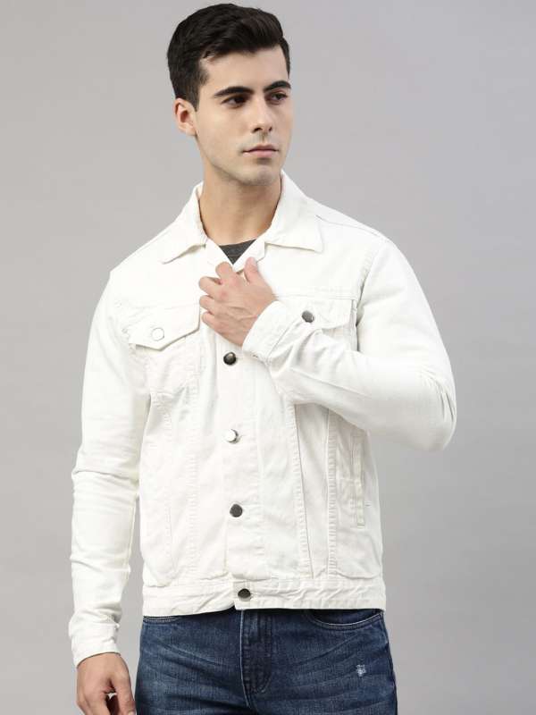 Denim white jacket men outlet