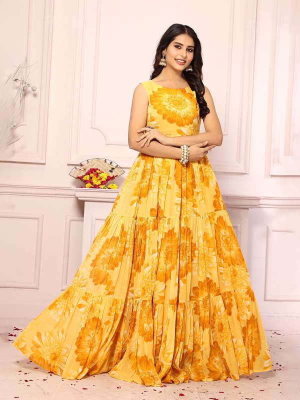 Yellow colour ka gown cheap