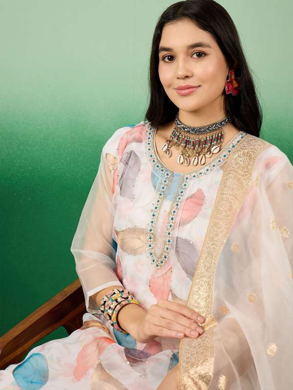 Off White Women Sarees Dress Material Sangria Buy Off White Women Sarees Dress Material Sangria online in India