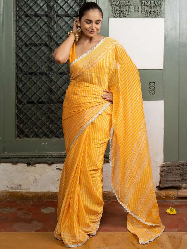 Yellow Sarees Party Buy Yellow Sarees Party online in India
