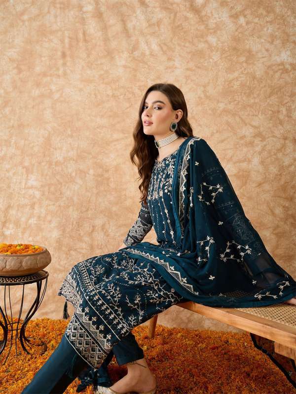 Stitched dress material online shopping discount