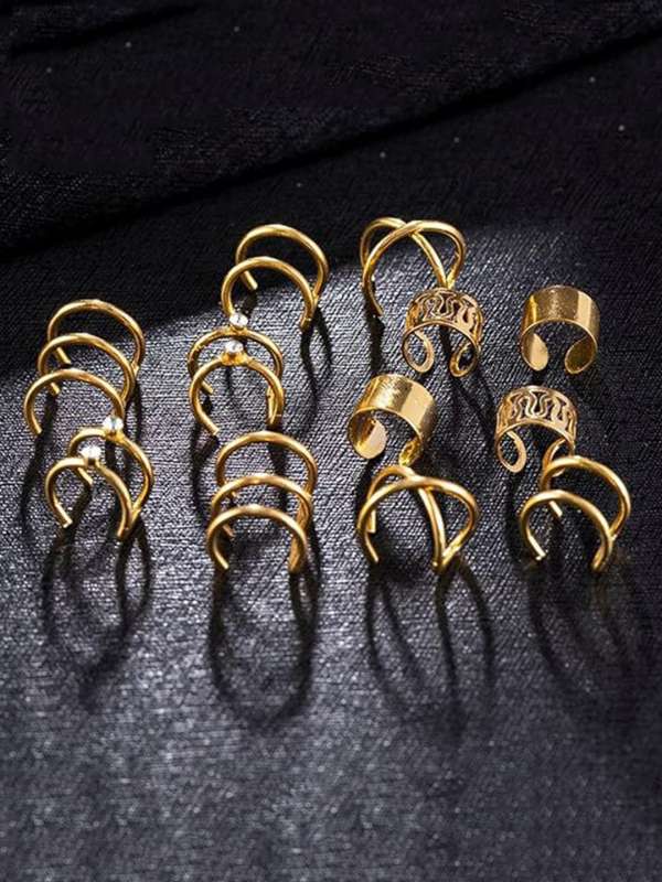 Golden Metal Ear Cuffs Buy Golden Metal Ear Cuffs online in India