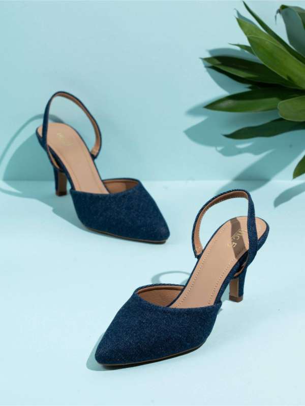 Gold Navy Blue Women Heels Buy Gold Navy Blue Women Heels online in India