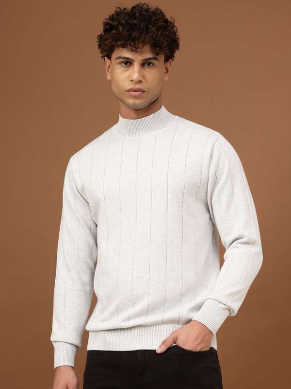 White high neck sweatshirt best sale